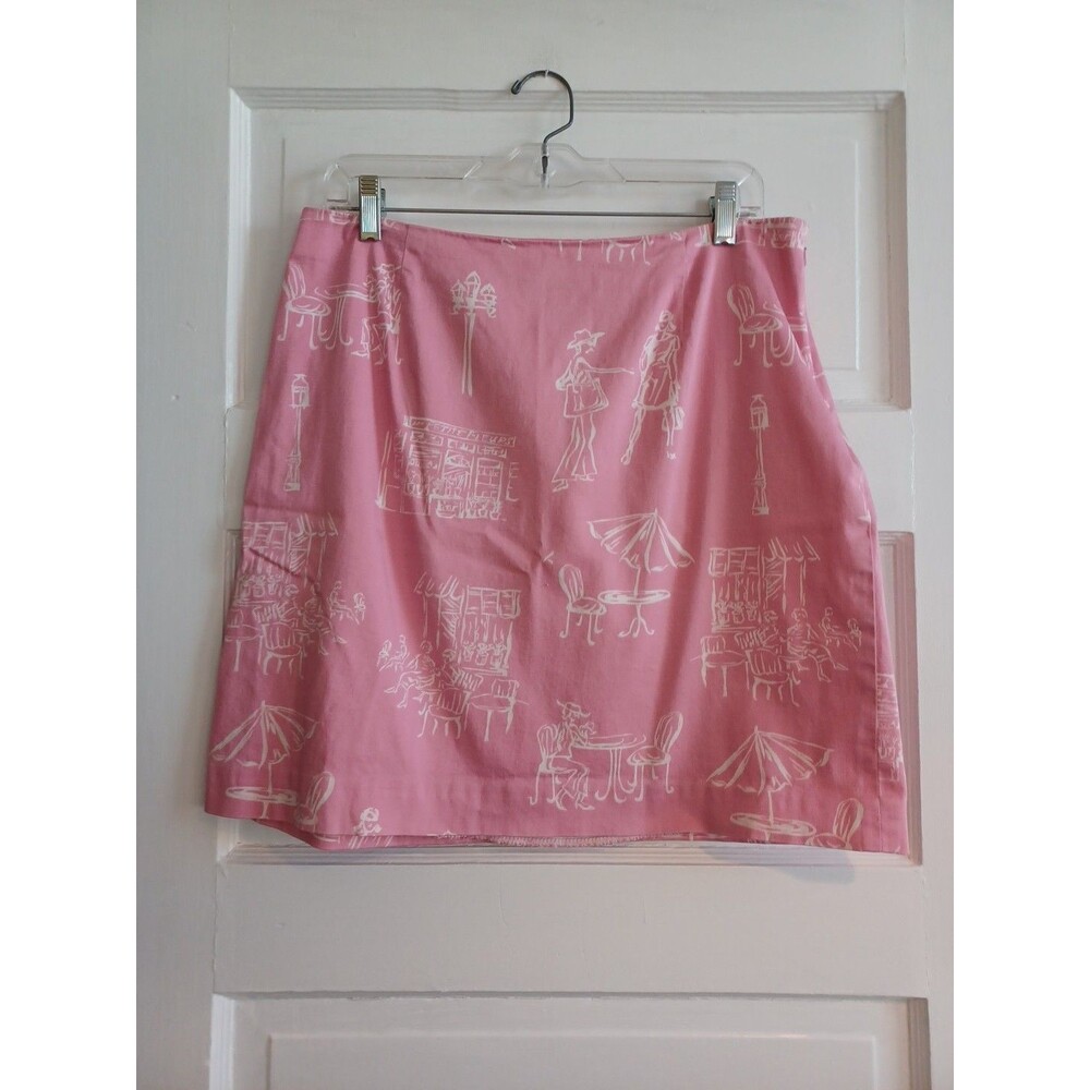 Talbots vintage Parisian cafe miniskirt 16 cotton stretch spring summer casual